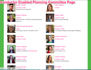 screenshot of committe page Women in Tech